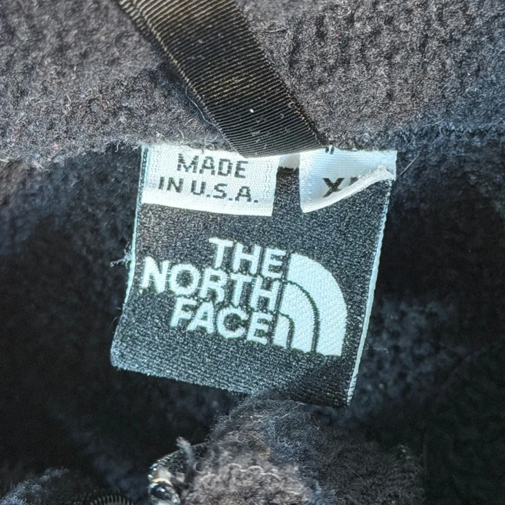 A+ The North Face Fleece Pullover Mens XL Black 1/4 Zip Made in USA Vintage R672